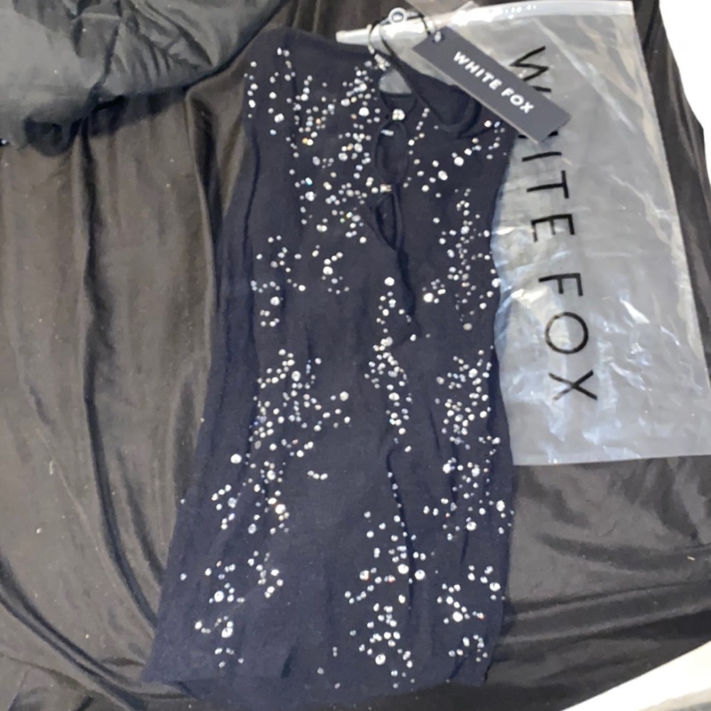 White fox crystal dress